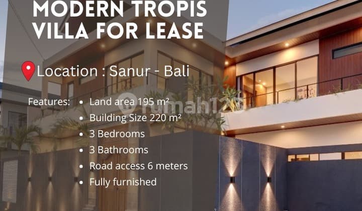 Modern Tropis Villa For Leasehold In Sanur Bali