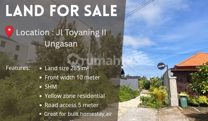 Land for Sale on Jl. Toyaning Ungasan, Near Pecatu Indah Resort