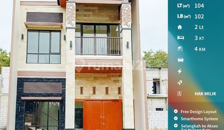 Rumah 2 Lantai Konsep Villa Bali Classic Super Cantik di Malang