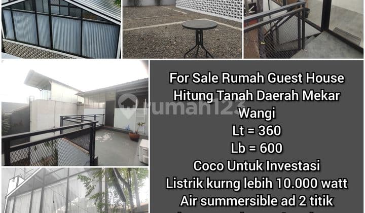 Rumah Guest House Daerah Mekar Wangi SHM Bagus Hitung Tanah