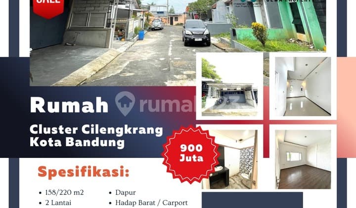 Rumah 2 lantai siap huni di Cluster Cilengkrang Cibiru Bandung