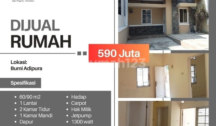 Jual rumah 500 jutaan di Cluster Bumi Adipura Gedebage Bandung