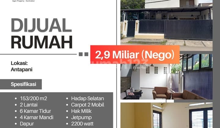 Rumah kokoh 2 lantai super strategis di Komplek Antapani Bandung