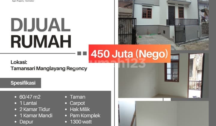 Rumah minimalis 400 jutaan di Manglayang Regency Cileunyi Bandung