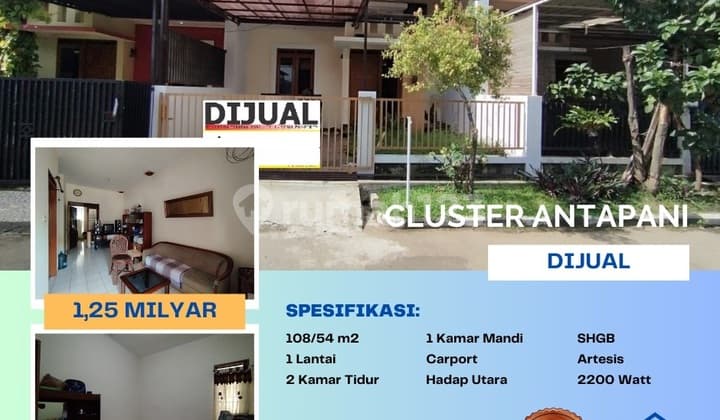 Rumah di Cluster Antapani, Kota Bandung, Lingkungan nyaman aman