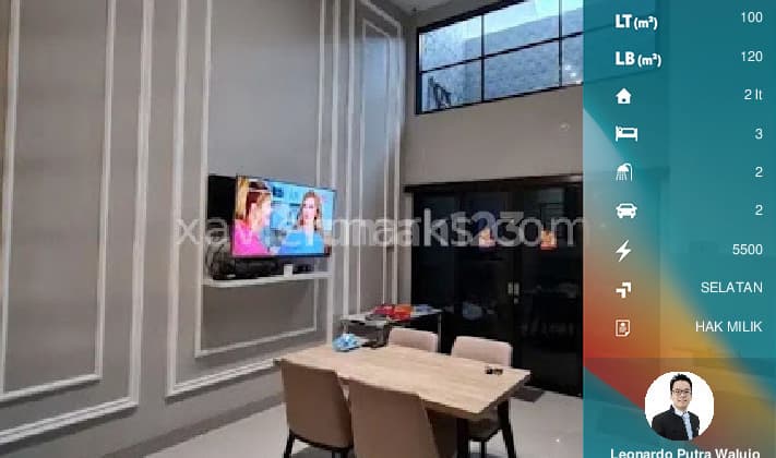 RUMAH RUNGKUT ASRI UTARA 2LANTAI DIMENSI 5X20 METER MINIMALIS GRESS FULL FURNISH MEWAH DENGAN 3 KAMAR TIDUR