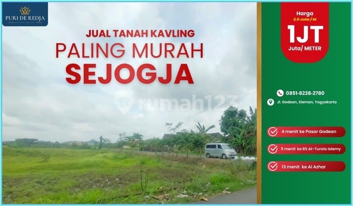 Dijual Tanah SHM Sleman Murah Dekat Pasar Godean Akses Aspal