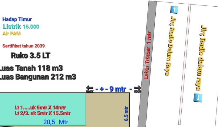 Ruko di radio dalam, Gandaria 212 m² Unfurnished HGB - Hak Guna Bangun