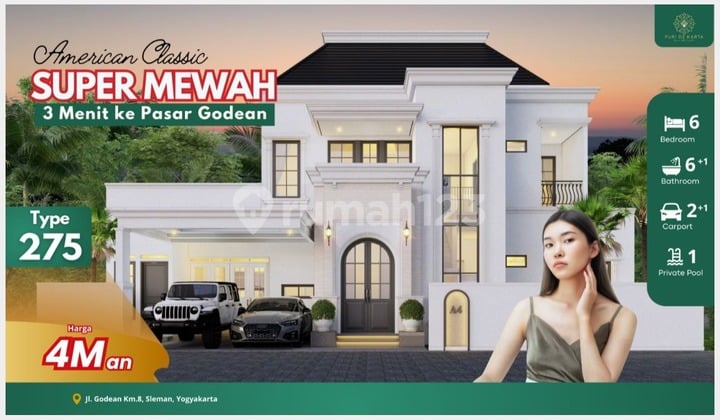 Hunian Luas di Sidokarto Jogja dengan 7 Kamar Mandi