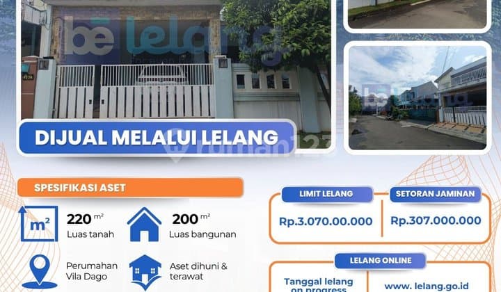 Dijual Melalui Lelang Bank Rumah Murah di Villa Dago Pamulang