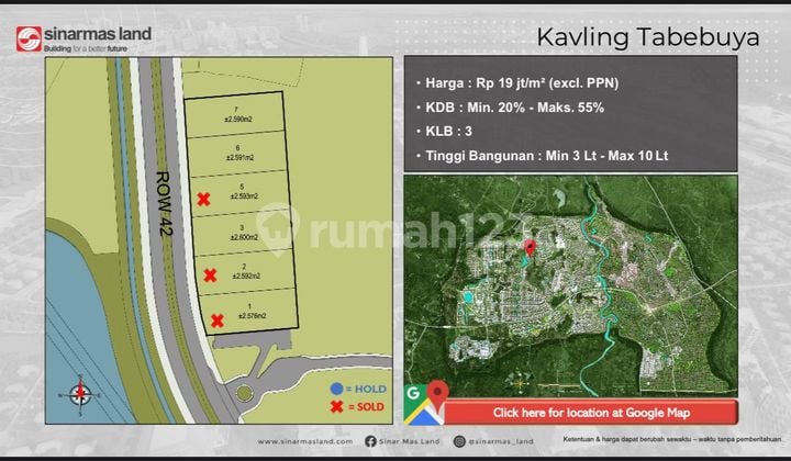 Dijual Kavling Tabebuya 2.590 Ha Lokasi Strategis Di Pagedangan, Tangerang, Banten