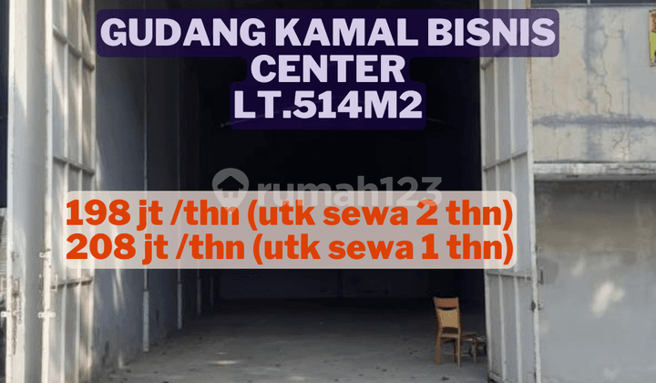Lokasi Strategis Disewa Gudang Kamal Bisnis Center, Lt.514m2