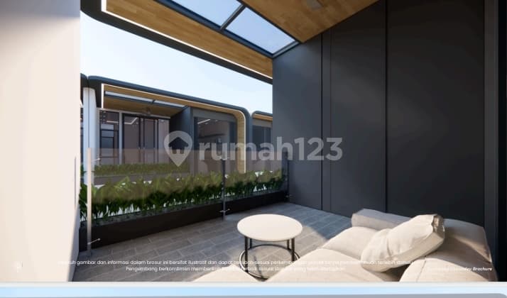 Rumah 3 Lantai Moderen Bergaya Industrial Strategis Bebas Banjir Dekat Stasiun MRT Lebak Bulus di Cirendeu Tangerang Selatan