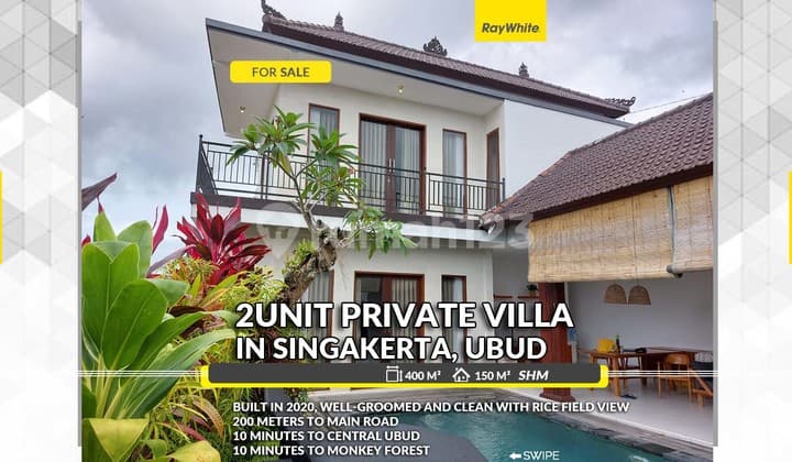 2 Unit Private Villa For Sale In Singakerta, Ubud, Bali