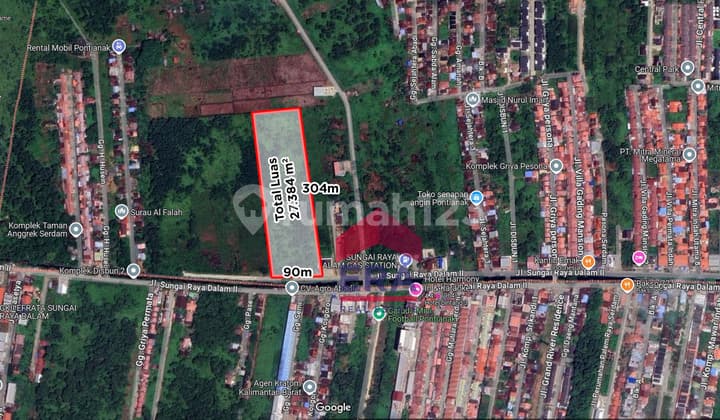 Tanah Tepi Jalan Sungai Raya Dalam, Kubu Raya