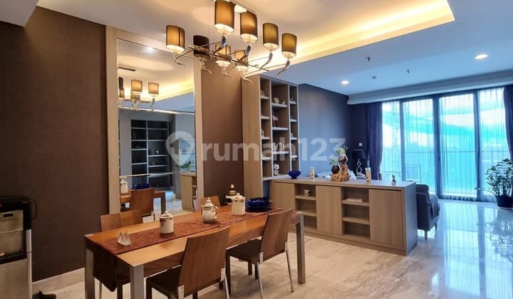 For Rent: Senayan City Residence Apartment with Golf Course View, 3 Bedrooms + 1