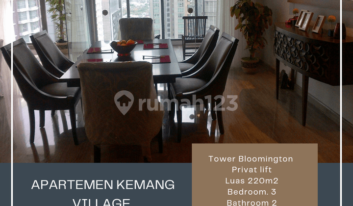 Dijual Disewakan Apartemen Kemang Village 3Br Privat Lifr