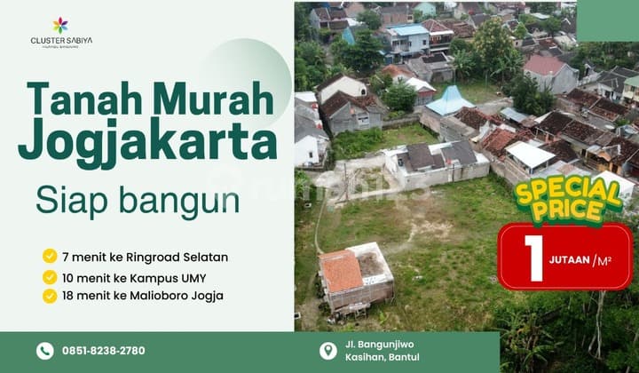 Tanah Kavling Yogyakarta Dekat Lapangan Kasihan Sertipikat SHM