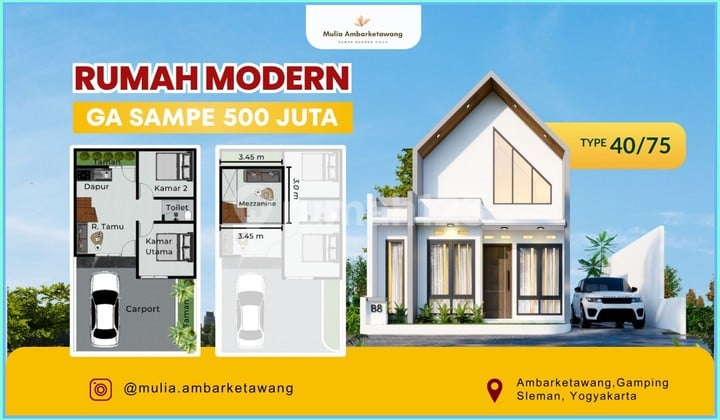 Rumah Dijual Sleman Ada Pos Security Dekat Kampus UMY Villa Sejuk