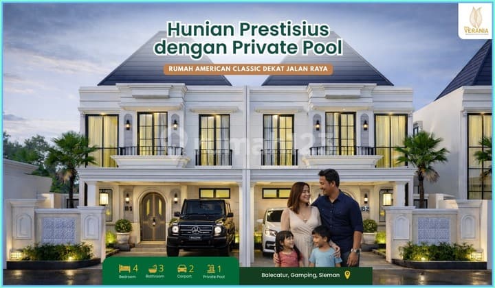 Hunian 2 Lantai Sleman Gamping Dalam Cluster dengan Kolam Pribadi