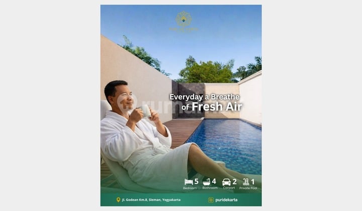 Rumah Mewah Godean Km 8 Yogyakarta, Desain Elegan dengan Kolam Renang Pribadi