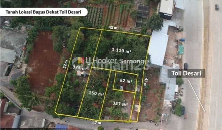 Dijual Lahan Dekat Tol Andara Tanah Padat Siap Bangun