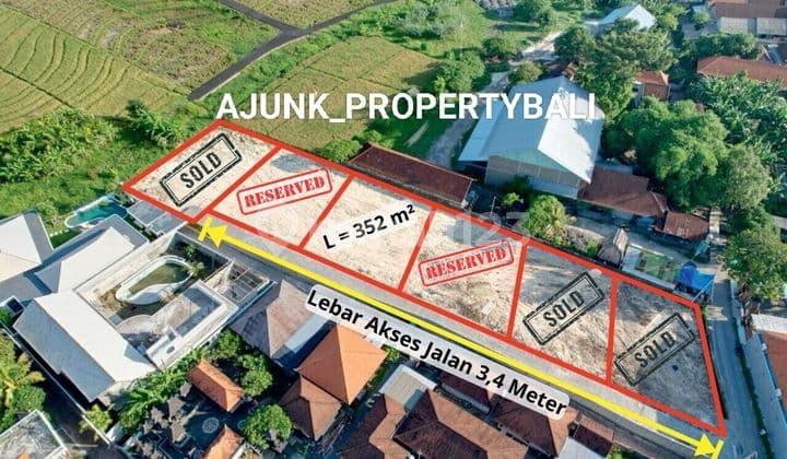 Tanah Kavling View Sawah, Sisa 2 Plot, Canggu Padonan