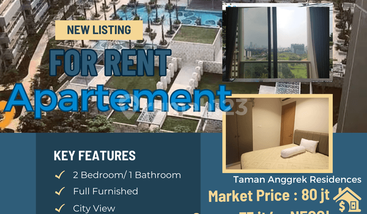 Disew Apartemen Taman Anggrek Residences 2Br Paling Murah Strategis Book Now!!