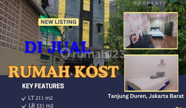 For Sale Boarding House 64 Rooms Market Price 25 M Sold for Only 13 M at Jl. Alpukat 3 No. 40, Tj. Duren Grogol, West Jakarta Negotiable Until Deal!!