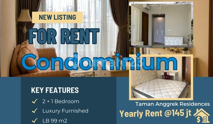 2+1 Bedroom Spacious Fully Furnished Apartment at Taman Anggrek Residences