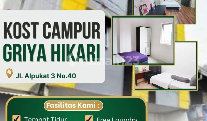 Di Sewa Kost Campur Strategis Untik Mahasiswa & Karyawan di Griya Hikari Jl. Alpukat 3 No.40, Tj. Duren, Grogol Petamburan, Jakarta Barat PALING MURAH Full Furnished BOOK NOW !!