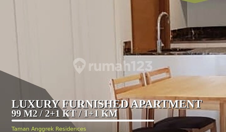 For Rent Apartment Taman Anggrek Residences 2+1Br 99M² Fully Furnished Ready to Occupy