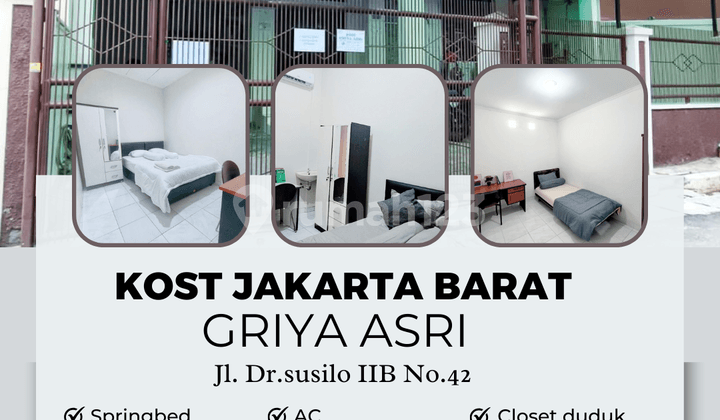 Di Sewa Kost Campur Strategis Untik Mahasiswa & Karyawan Griya Asri di Jl. Dr. Susilo Ii B No.42 Grogol Jakarta Barat Full Furnished Book Now !!