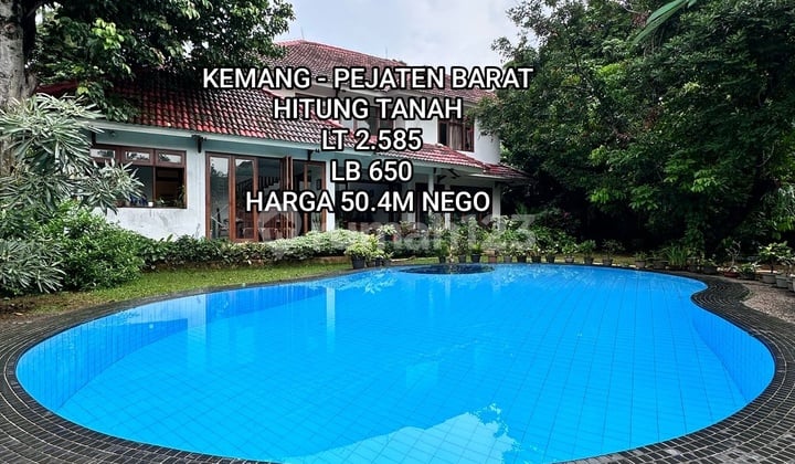 Rumah Hitung Tanah Cocok untuk Cluster Kemang Pejaten Barat