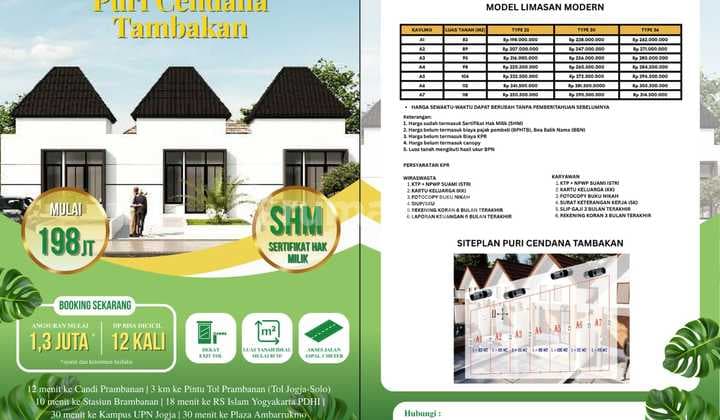 Hunian Baru Limasan Modern Harga Mulai 207 Jutaan di Utara Candi Prambanan