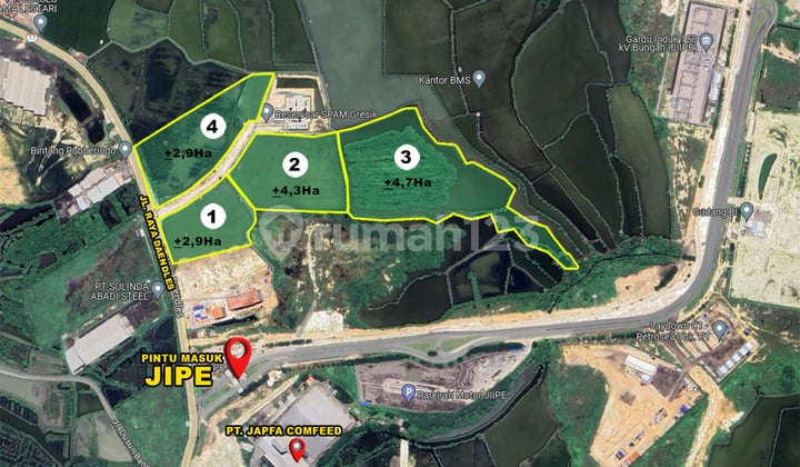 DIJUAL TANAH 11,5 HEKTAR AREA INDUSTRI DEKAT GERBANG UTAMA JIPE DIJUAL TANAH 11,5 HEKTAR AREA INDUSTRI DEKAT GERBANG UTAMA JIPE