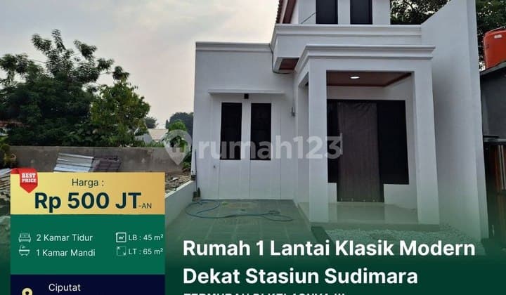 Jual Rumah 1 Lantai Ciputat dekat Stasiun 500 jutaan