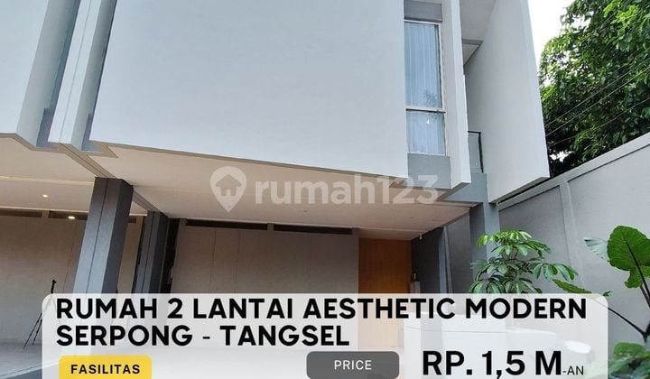 Rumah 2 lantai kontemporer split level pinggir jalan serpong