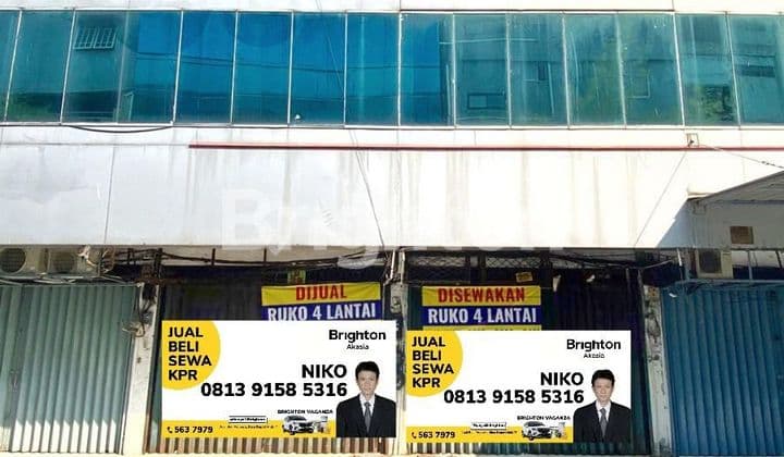 RUKO LAMA 4 LANTAI, LB 265, SHM, HOKI, JALAN 2 MOBIL, COCOK KANTOR, GUDANG, DAERAH BISNIS