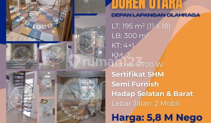 Rumah Siap Huni 2 Lantai Tanjung Duren Hadap Selatan Barat
