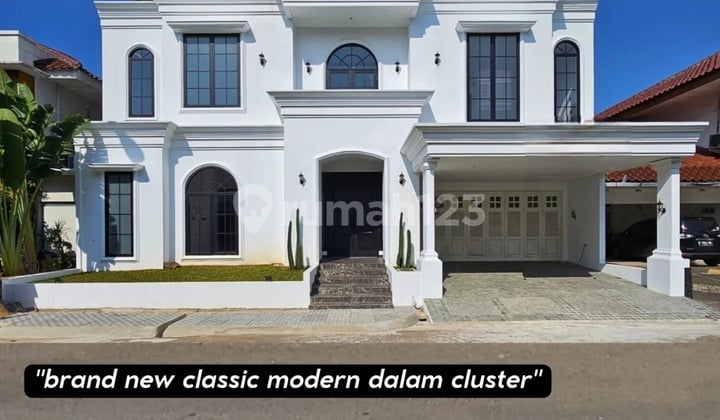Brand New Classic Modern Design Bintaro Jaya Sektor 9 Tangerang Selatan Dalam Cluster Premium Jalan Lebar, Bebas Banjir Private Swimming Pool