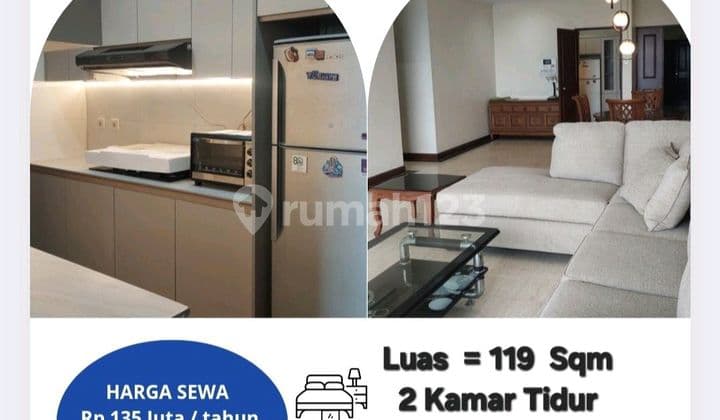 Disewakan Apartemen Red Top 2 Br Rp 120 Juta / Tahun.nego Apartemen 2 Kamar Tidur Furnished