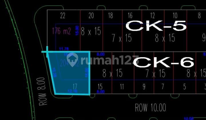 Kavling siap bangun hoek selatan ngantong di Cluster Costarica