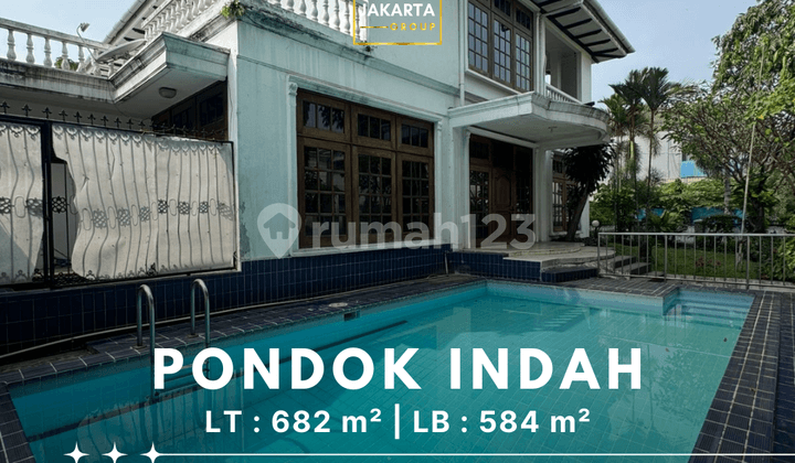 Pondok Indah Semi-Furnished House, Beautiful and Comfortable Environment, Wide Road Row