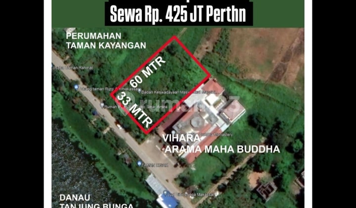 Dijual atau Disewakan Tanah Jl Metro Tanjung Bunga33x60 Metersamping Vihara Arama Maha Buddhajual Rp. 6 Jt Permeter Sewa Rp. 425 Jt Perthn