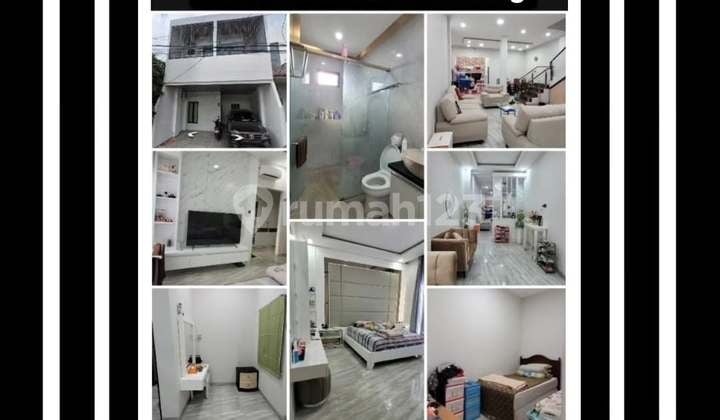 House in Mawar Complex, Jl Pengayoman, 6X23 m², 8 meters wide at the back, L-shaped, 4 bedrooms, 4 bathrooms, 2 floors, fully furnished, featuring steel and aluminum construction, no wood used, fully renovated, from Rp. 2.5 billion reduced to Rp. 2.3 billion.