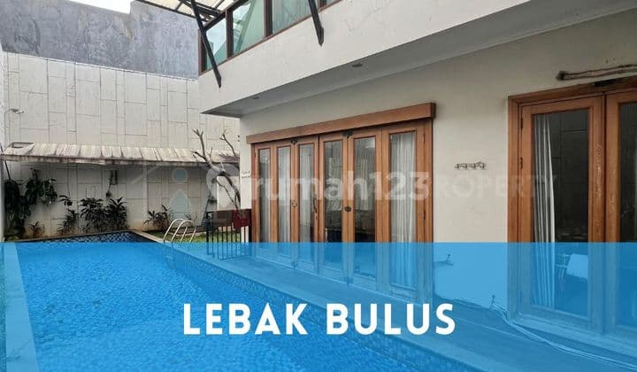 Rumah Private Pool Ceiling Tinggi Dekat MRT Lebak Bulus Dalam Komplek