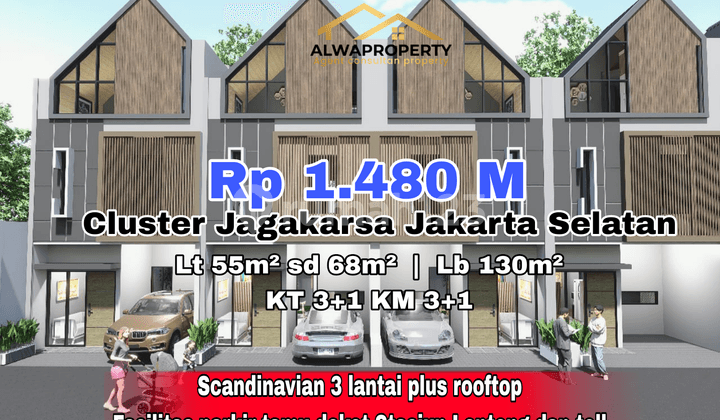Rumah Scandinavian Akes Pinggir Jalan Raya
