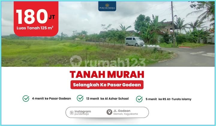 Jual Tanah Murah SHM Sleman Dekat Pasar Godean Harga 1 Jutaan