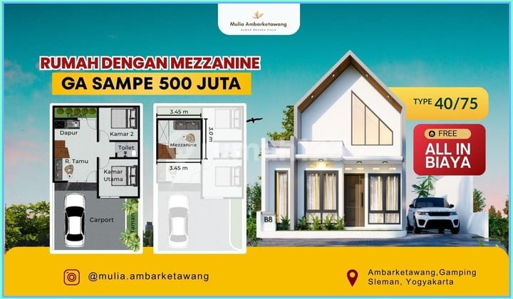 Rumah Dijual Sleman Dekat Kampus Umy 500 Jutaan